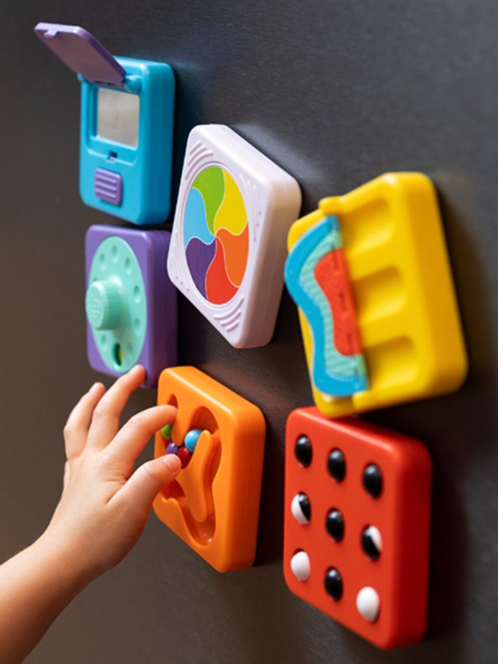 Fat Brain Toys PlayTab Busy Board for Toddlers & Babies 12 Months+ 12 TABS TOTAL - Picture 4 of 7